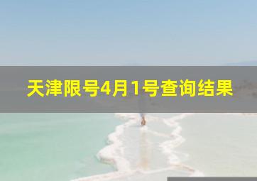 天津限号4月1号查询结果