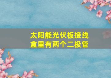 太阳能光伏板接线盒里有两个二极管