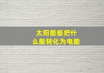 太阳能板把什么能转化为电能