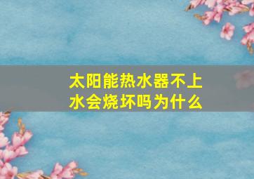 太阳能热水器不上水会烧坏吗为什么