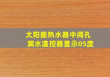 太阳能热水器中间孔漏水温控器显示05度