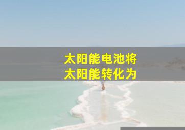 太阳能电池将太阳能转化为