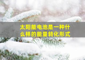 太阳能电池是一种什么样的能量转化形式