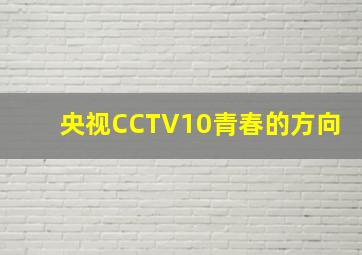 央视CCTV10青春的方向