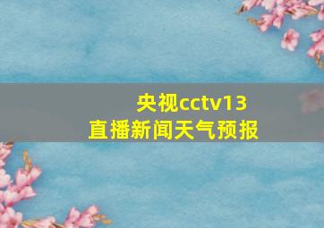 央视cctv13直播新闻天气预报