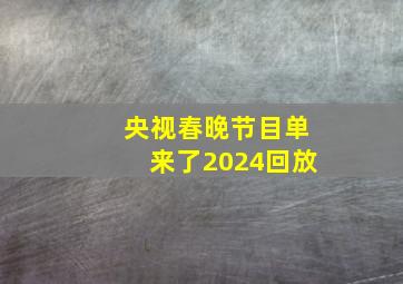 央视春晚节目单来了2024回放