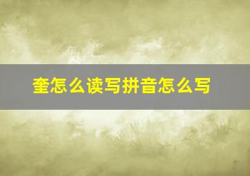 奎怎么读写拼音怎么写