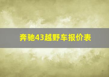 奔驰43越野车报价表