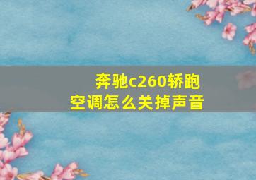 奔驰c260轿跑空调怎么关掉声音