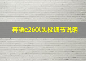 奔驰e260l头枕调节说明