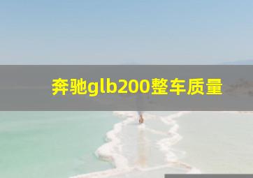 奔驰glb200整车质量