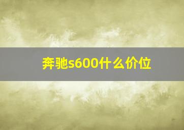 奔驰s600什么价位