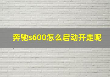 奔驰s600怎么启动开走呢