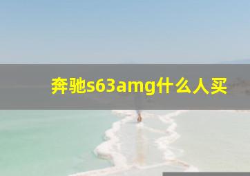 奔驰s63amg什么人买