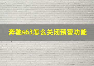 奔驰s63怎么关闭预警功能