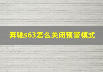 奔驰s63怎么关闭预警模式