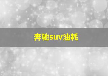 奔驰suv油耗