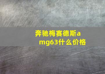 奔驰梅赛德斯amg63什么价格