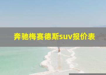 奔驰梅赛德斯suv报价表