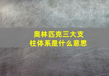 奥林匹克三大支柱体系是什么意思