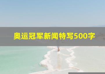 奥运冠军新闻特写500字