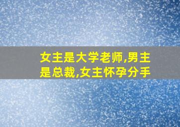 女主是大学老师,男主是总裁,女主怀孕分手