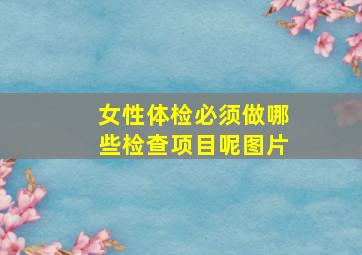 女性体检必须做哪些检查项目呢图片