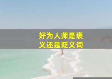 好为人师是褒义还是贬义词