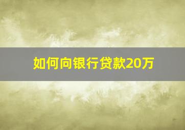 如何向银行贷款20万