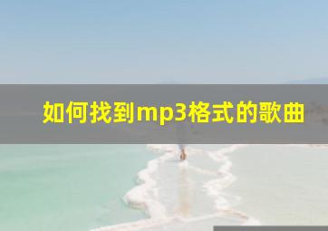 如何找到mp3格式的歌曲