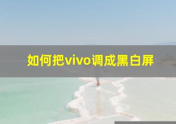 如何把vivo调成黑白屏