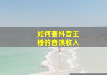 如何查抖音主播的音浪收入