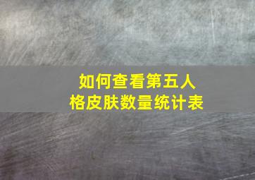 如何查看第五人格皮肤数量统计表