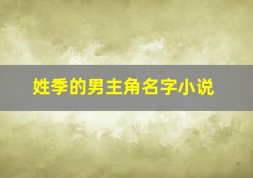 姓季的男主角名字小说