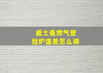 威士曼燃气壁挂炉温差怎么调