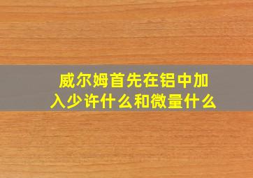 威尔姆首先在铝中加入少许什么和微量什么