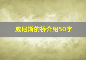 威尼斯的桥介绍50字