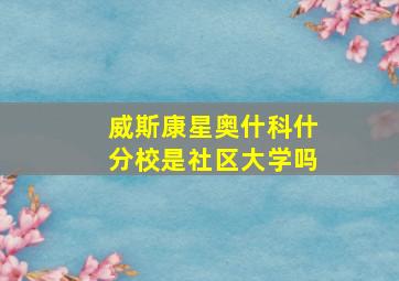 威斯康星奥什科什分校是社区大学吗