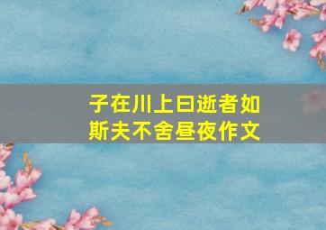 子在川上曰逝者如斯夫不舍昼夜作文