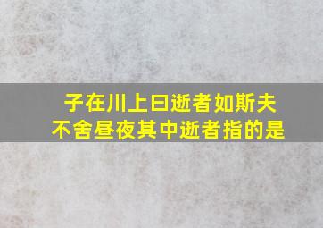 子在川上曰逝者如斯夫不舍昼夜其中逝者指的是