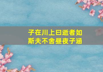 子在川上曰逝者如斯夫不舍昼夜子涵