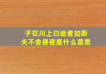 子在川上曰逝者如斯夫不舍昼夜是什么意思