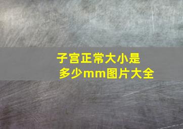 子宫正常大小是多少mm图片大全