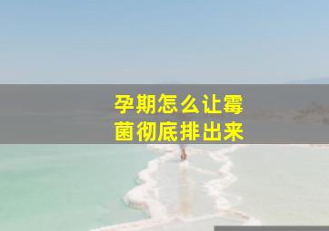 孕期怎么让霉菌彻底排出来