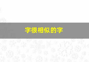 字很相似的字