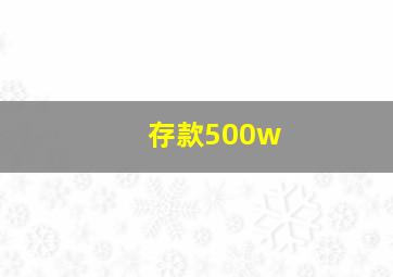 存款500w