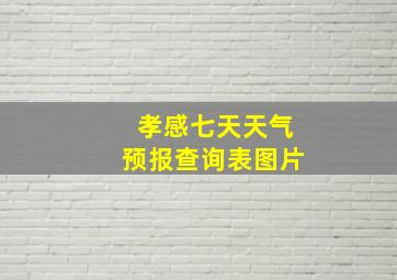 孝感七天天气预报查询表图片