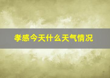 孝感今天什么天气情况