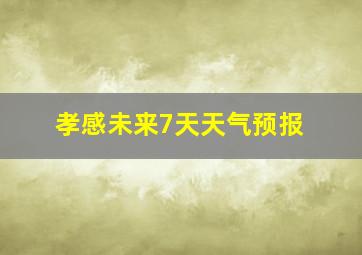 孝感未来7天天气预报