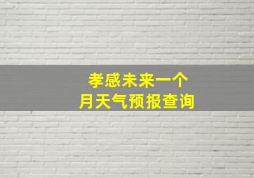 孝感未来一个月天气预报查询